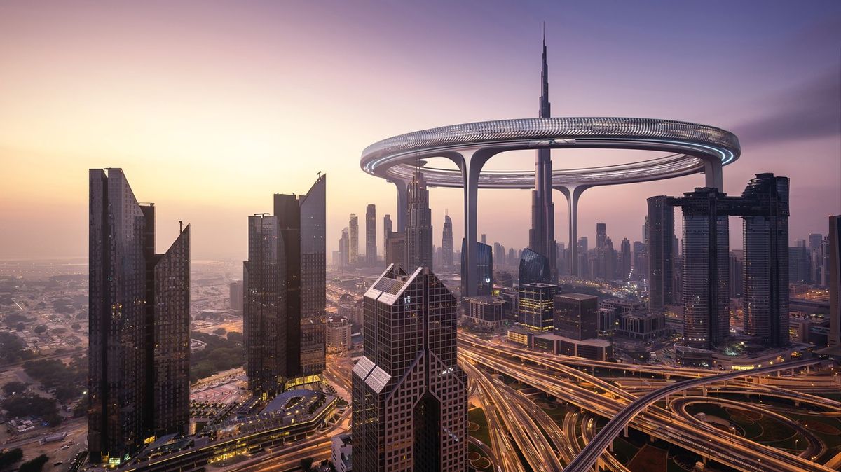 Architekti si vysnili vesmírný prstenec pro nejvyšší stavbu světa, podívejte se